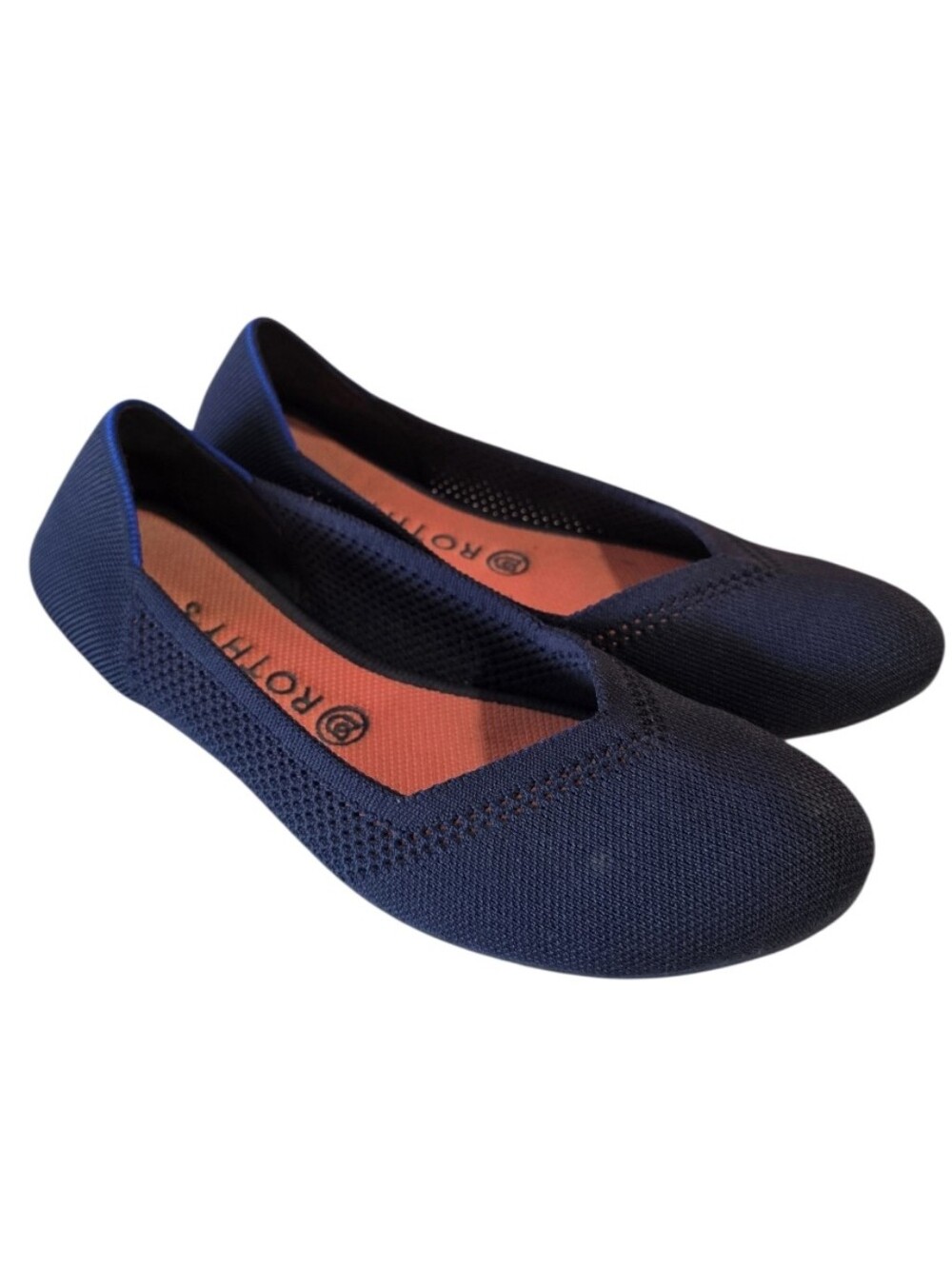 Rothy's Navy Knit Ballet Flats - Women's Slip-On Comfort 10 Recycled Earthcore